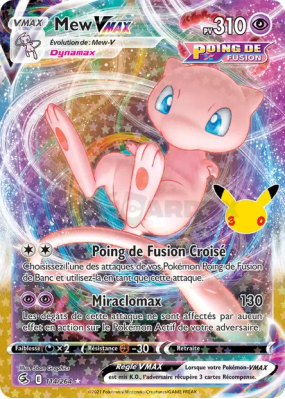 Carte Pokémon Mew-VMAX 114/264 Secrète 30ᵉ Anniversaire