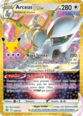 Carte Pokémon Arceus-VSTAR 123/172 Secrète 30ᵉ Anniversaire