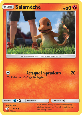 Carte Pokémon Salamèche 4/18 Commune Détective Pikachu (JCC)