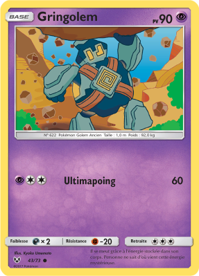Carte Pokémon Gringolem 43/73 Commune Légendes Brillantes