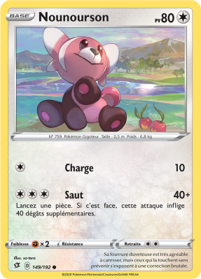 Carte Pokémon Nounourson 149/192 Commune Clash des Rebelles