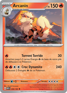 Carte Pokémon Arcanin 059/165 Peu commune 151
