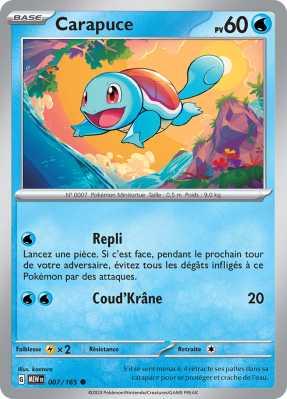 Carte Pokémon Carapuce 007/165 Commune 151