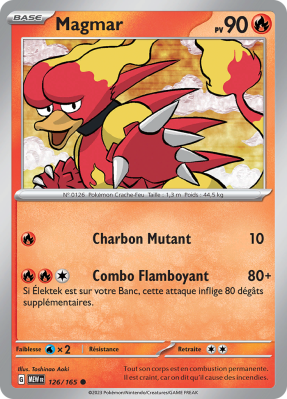 Carte Pokémon Magmar 126/165 Commune 151