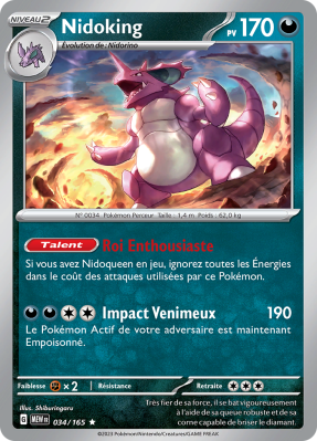 Carte Pokémon Nidoking 034/165 Holographique 151