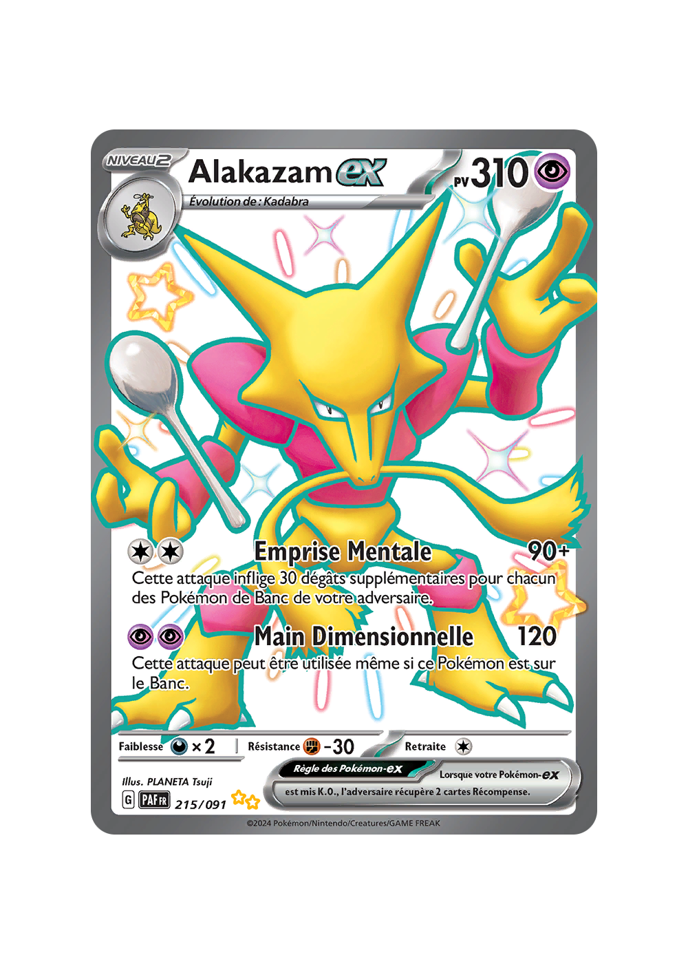CARTE POKÉMON ALAKAZAM Ex 215/091 EV4.5 Destinées de Paldea EUR 7,00 - FR