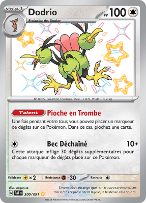Carte Pokémon Dodrio 200/091 Shiny Destinées de Paldea