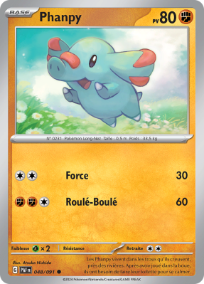 Carte Pokémon Phanpy 048/091 Commune Destinées de Paldea