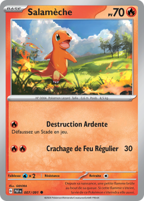 Carte Pokémon Salamèche 007/091 Commune Destinées de Paldea