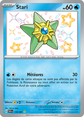 Carte Pokémon Stari 118/091 Shiny Destinées de Paldea