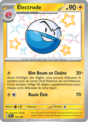 Carte Pokémon Électrode 134/091 Shiny Destinées de Paldea