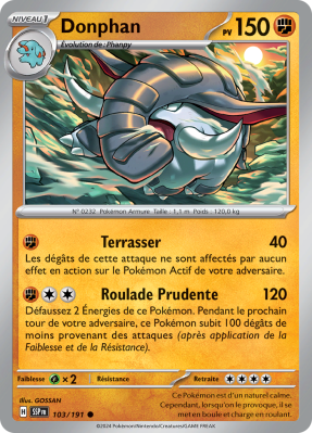 Carte Pokémon Donphan 103/191 Commune Étincelles Déferlantes