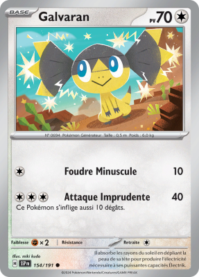 Carte Pokémon Galvaran 154/191 Commune Étincelles Déferlantes