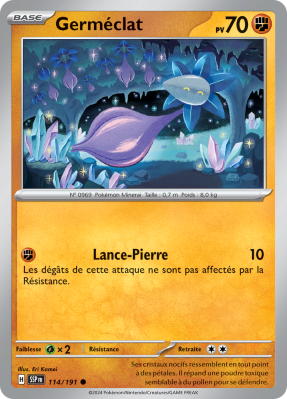 Carte Pokémon Germéclat 114/191 Commune Étincelles Déferlantes