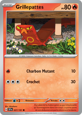 Carte Pokémon Grillepattes 027/191 Commune Étincelles Déferlantes