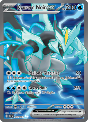 Carte Pokémon Kyurem Noir-ex 218/191 Ultra Rare Étincelles Déferlantes