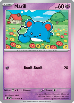 Carte Pokémon Marill 073/191 Commune Étincelles Déferlantes