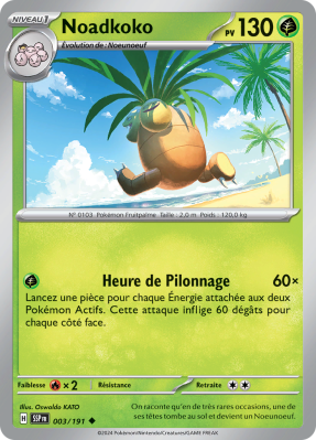 Carte Pokémon Noadkoko 003/191 Peu commune Étincelles Déferlantes
