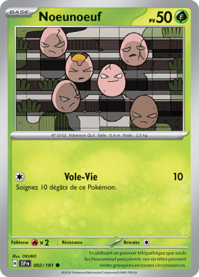Carte Pokémon Noeunoeuf 002/191 Commune Étincelles Déferlantes