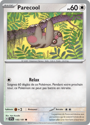 Carte Pokémon Parecool 145/191 Commune Étincelles Déferlantes