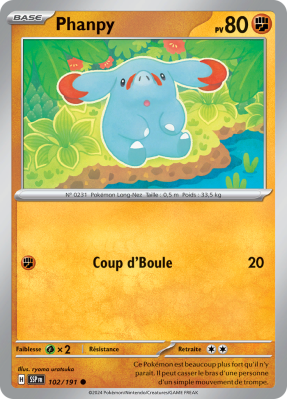Carte Pokémon Phanpy 102/191 Commune Étincelles Déferlantes