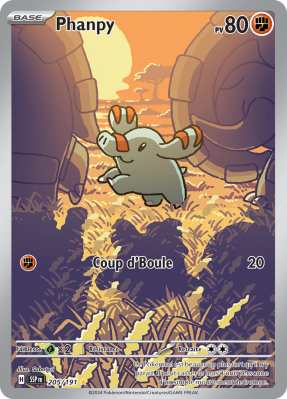 Carte Pokémon Phanpy 205/191 AR Étincelles Déferlantes