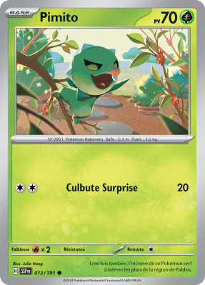 Carte Pokémon Pimito 012/191 Commune Étincelles Déferlantes