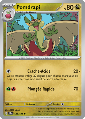 Carte Pokémon Pomdrapi 139/191 Peu commune Étincelles Déferlantes