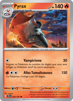 Carte Pokémon Pyrax 025/191 Commune Étincelles Déferlantes