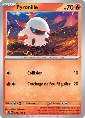 Carte Pokémon Pyronille 024/191 Commune Étincelles Déferlantes