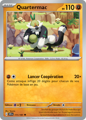 Carte Pokémon Quartermac 111/191 Peu commune Étincelles Déferlantes