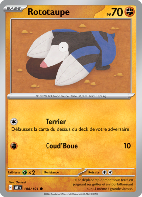 Carte Pokémon Rototaupe 108/191 Commune Étincelles Déferlantes
