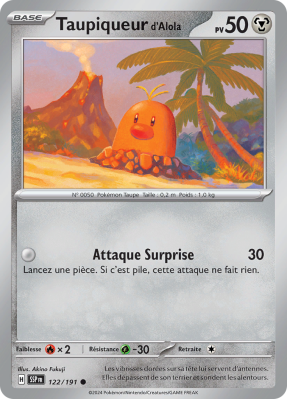 Carte Pokémon Taupiqueur d'Alola 122/191 Commune Étincelles Déferlantes