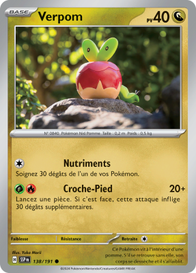 Carte Pokémon Verpom 138/191 Commune Étincelles Déferlantes
