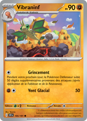 Carte Pokémon Vibraninf 105/191 Commune Étincelles Déferlantes