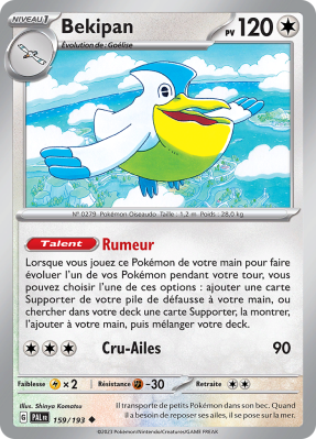 Carte Pokémon Bekipan 159/193 Peu commune Évolutions à Paldea