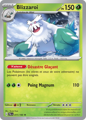 Carte Pokémon Blizzaroi 011/193 Holographique Évolutions à Paldea