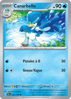 Carte Pokémon Canarbello 051/193 Peu commune Évolutions à Paldea