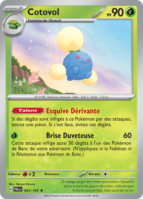 Carte Pokémon Cotovol 003/193 Holographique Évolutions à Paldea