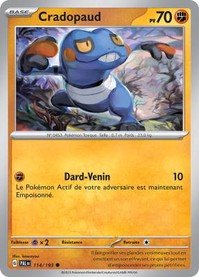 Carte Pokémon Cradopaud 114/193 Commune Évolutions à Paldea