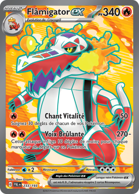 Carte Pokémon Flâmigator-ex 233/193 Ultra Rare Évolutions à Paldea