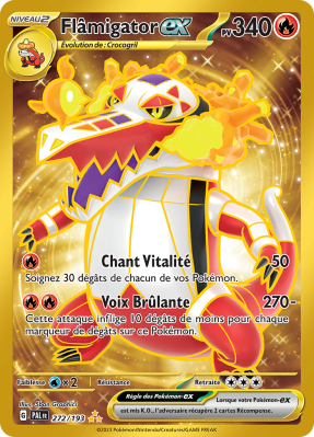 Carte Pokémon Flâmigator-ex 272/193 Gold Évolutions à Paldea