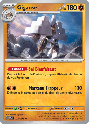 Carte Pokémon Gigansel 123/193 Holographique Évolutions à Paldea