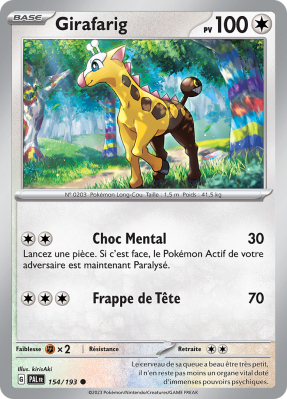 Carte Pokémon Girafarig 154/193 Commune Évolutions à Paldea