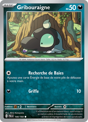 Carte Pokémon Gribouraigne 144/193 Commune Évolutions à Paldea
