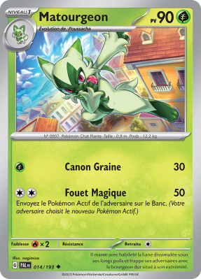 Carte Pokémon Matourgeon 014/193 Peu commune Évolutions à Paldea