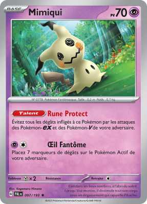 Carte Pokémon Mimiqui 097/193 Holographique Évolutions à Paldea