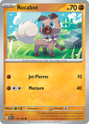 Carte Pokémon Rocabot 116/193 Commune Évolutions à Paldea