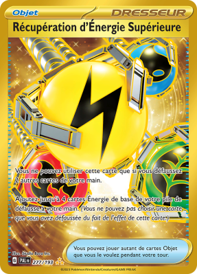 Carte Pokémon Récupération d'Énergie Supérieure 277/193 Gold Évolutions à Paldea
