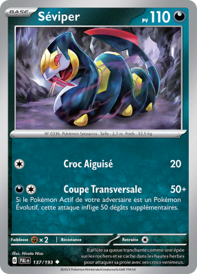 Carte Pokémon Séviper 137/193 Peu commune Évolutions à Paldea